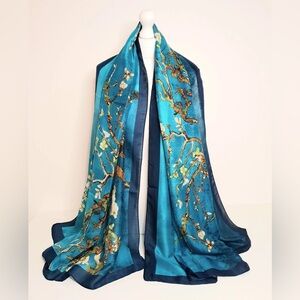 Vibrant Teal Floral Women's Scarf